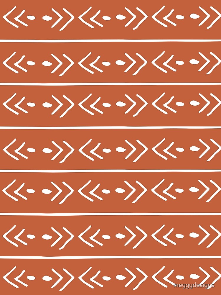 Mudcloth, African, Terracotta, Boho Wall Art by meggydesigns