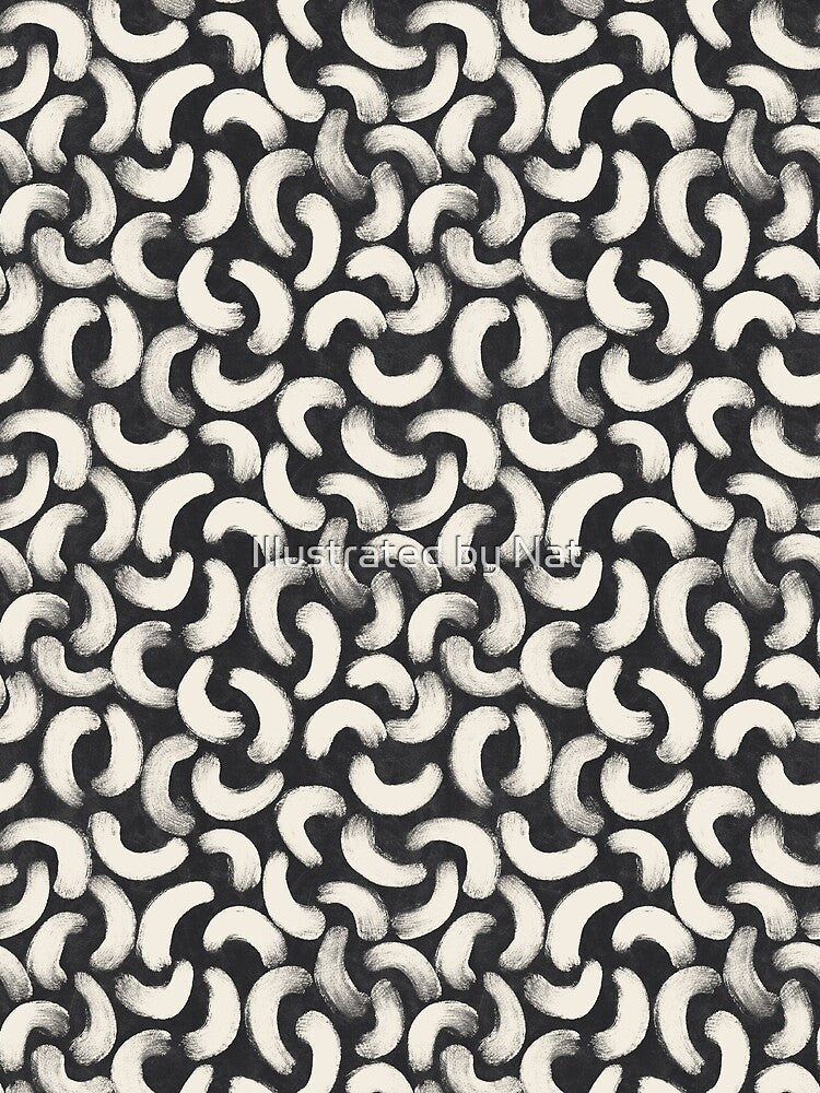 Boho gouache brush strokes in black and white by Illustrated by Nat