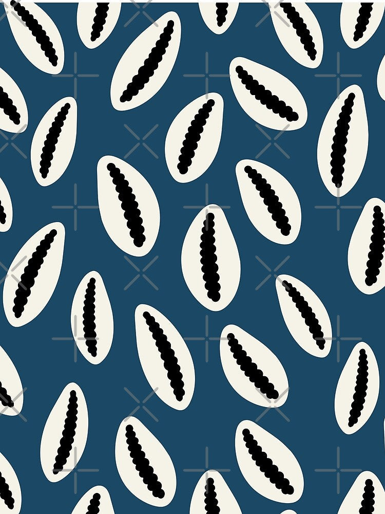 Coastal Cowrie Shell Pattern – Ocean Blue Beach Aesthetic by Cannaxes illustration