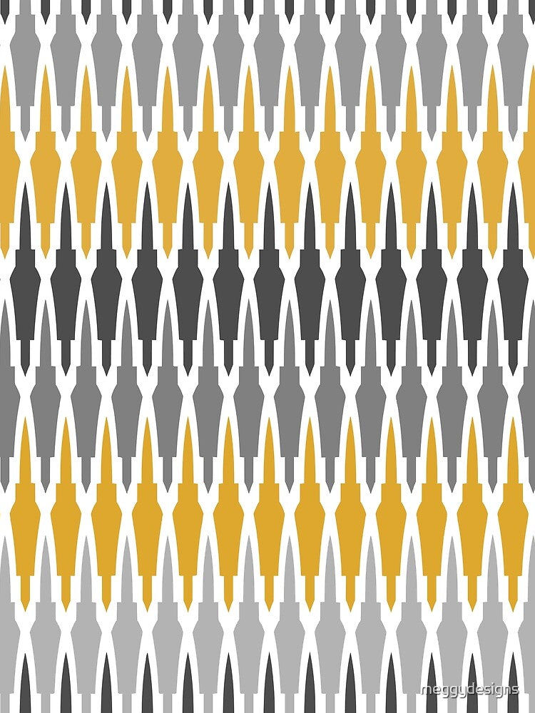 Boho Decor, Mud Cloth Pattern, Yellow and Gray by meggydesigns