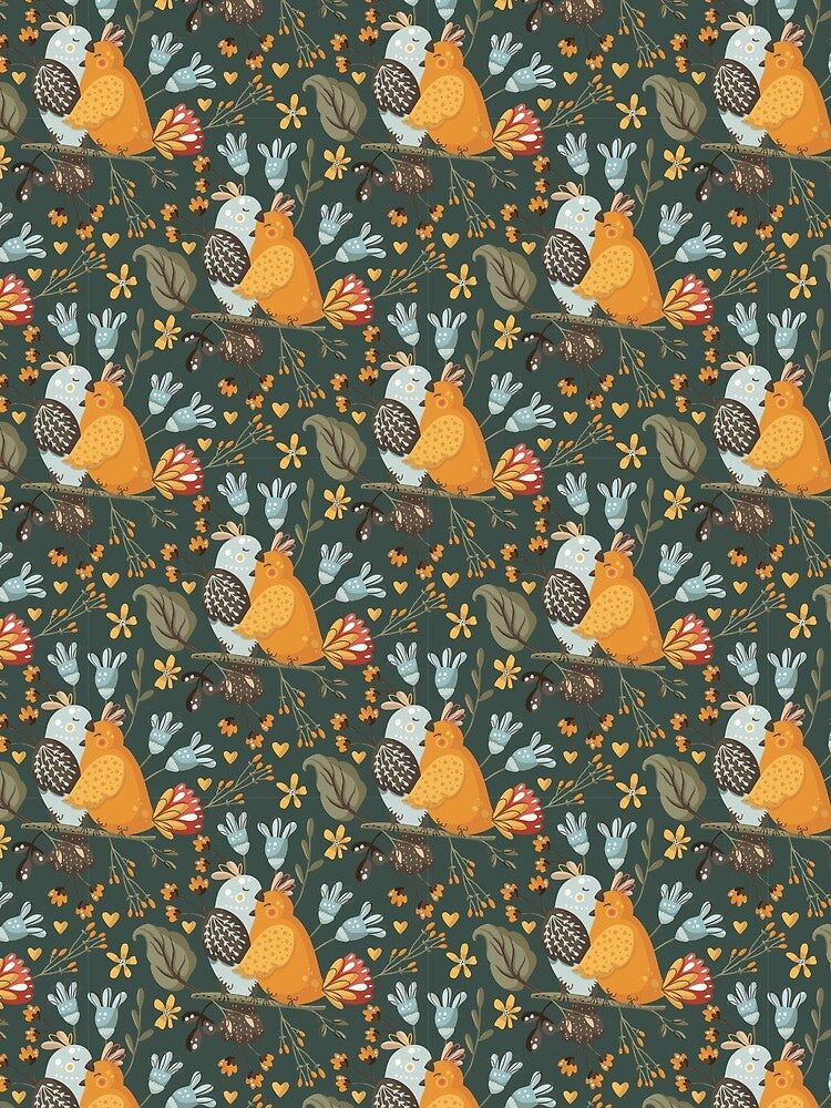 boho birds Pattern Print Art Design by Spot Sweet