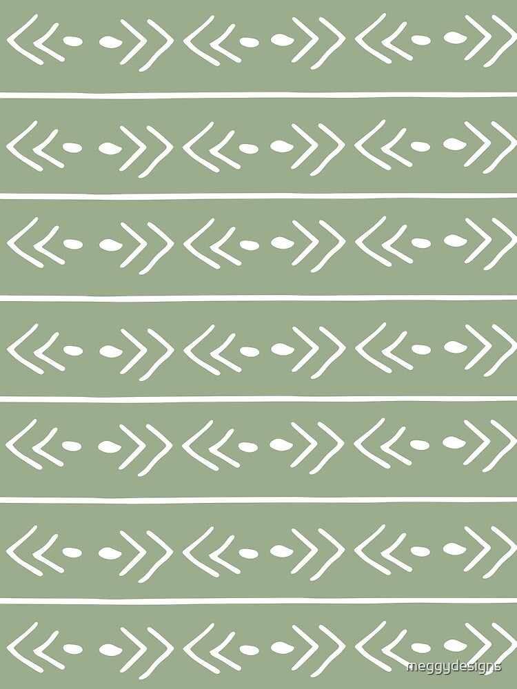 Mudcloth, African, Sage Green, Boho Wall Art by meggydesigns