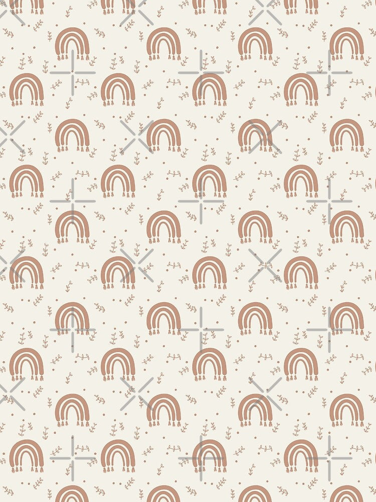 Boho Rainbow Pattern With Minimal Beige Background by SwePattern