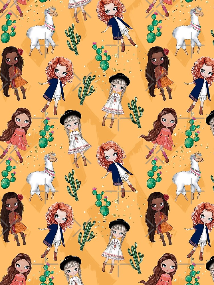 Boho themed cute girly pattern 8 by Lalanacliparts