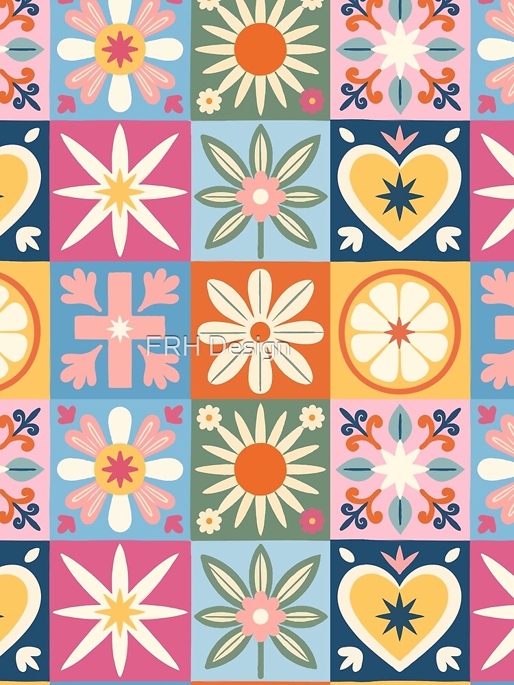 Modern Pastel Boho Floral Patchwork Quilt Seamless Pattern Folk Scandinavian Style by FRH Design ⭐⭐⭐⭐⭐