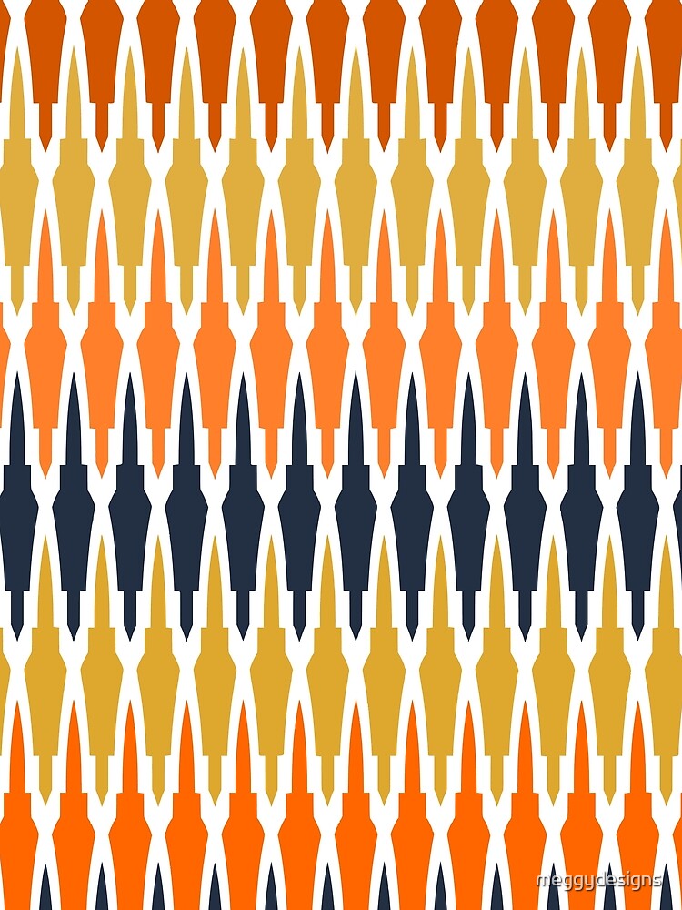 Boho, Southwest Decor, Orange, Indigo, Navy Blue, Orange by meggydesigns