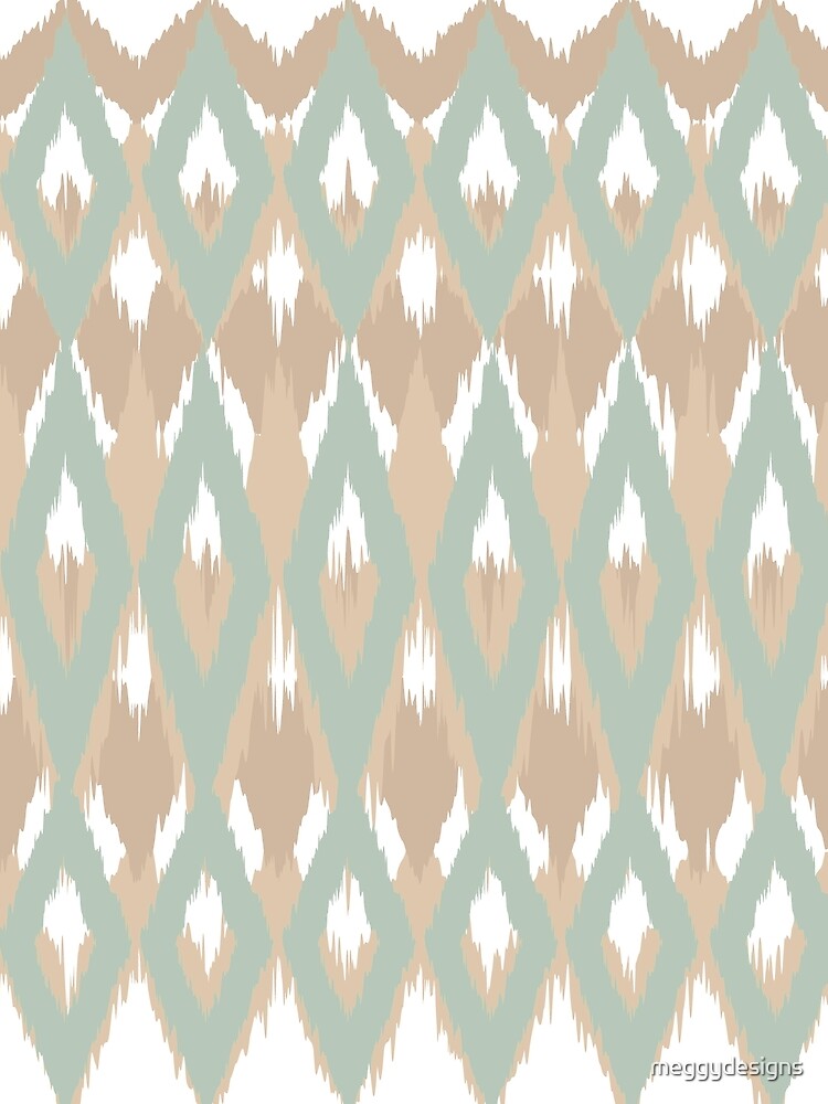 Boho, Ikat Pattern, Blush and Teal Green by meggydesigns