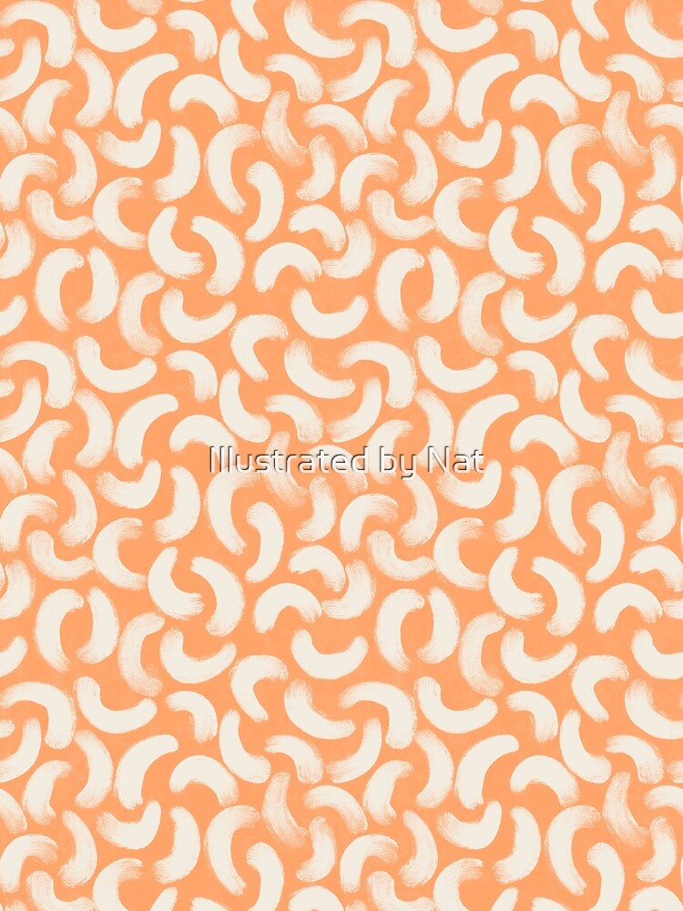 Boho gouache brush strokes in pastel peach by Illustrated by Nat