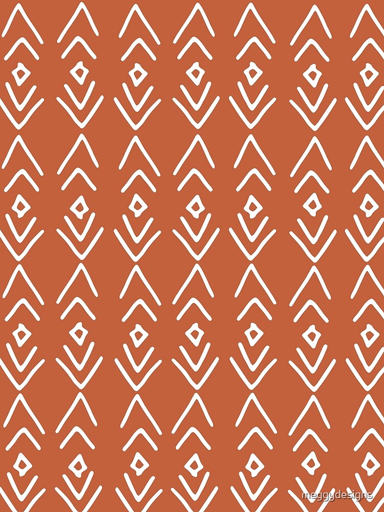 African Mudcloth, Terracotta, Boho Wall Art by meggydesigns