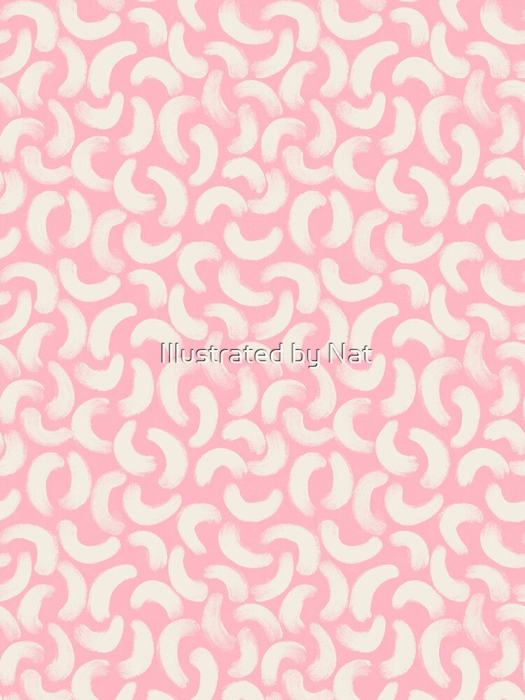 Boho gouache brush strokes in pastel pink by Illustrated by Nat