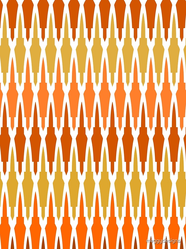 Boho Decor, Mud Cloth Pattern, Yellow, Orange and Terracotta by meggydesigns