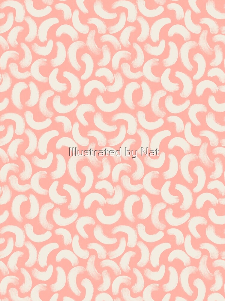 Boho gouache brush strokes in pastel coral by Illustrated by Nat