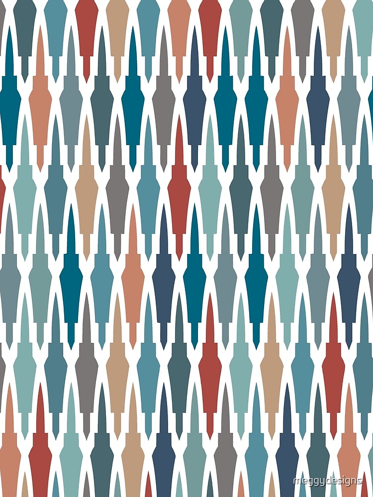 Boho Decor, Moroccan Pattern, Red, Blue, Terracotta by meggydesigns