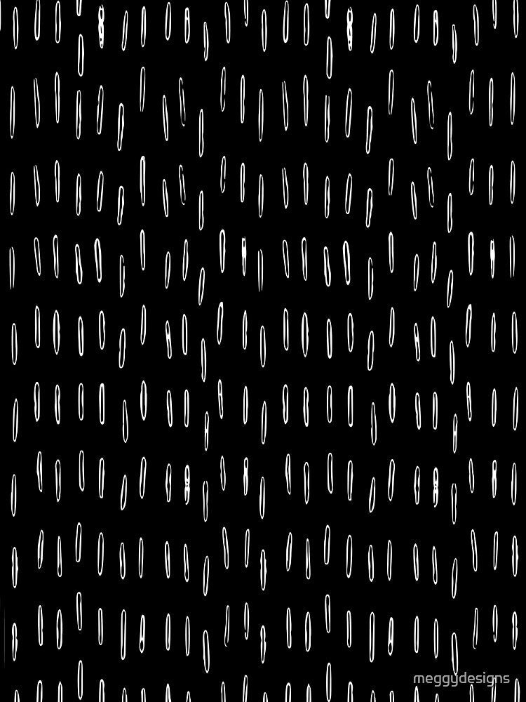 Raindrop, Boho Chic, Black and White by meggydesigns