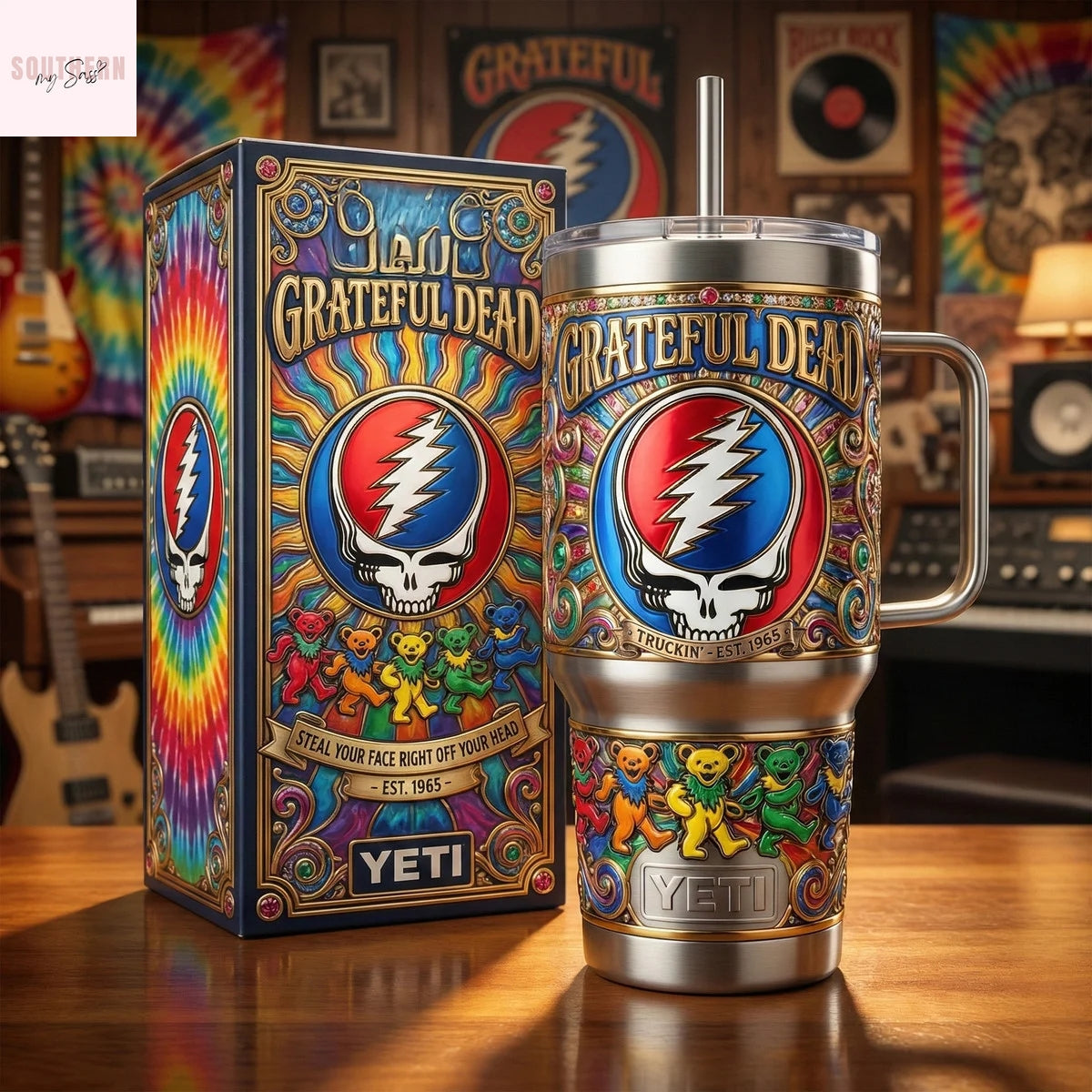 Grateful Dead Steal Your Face Right Off Your Head Tumbler