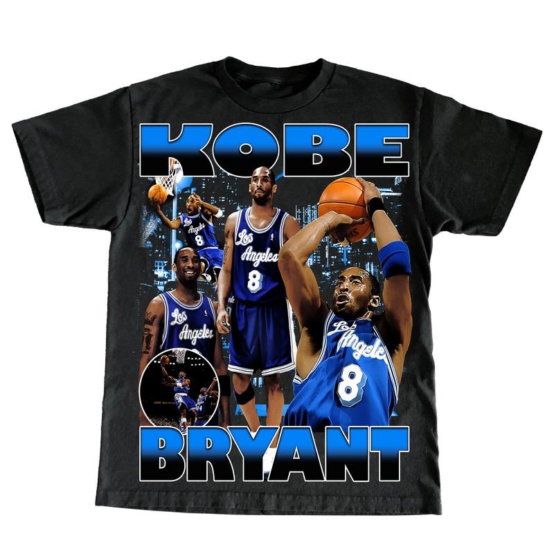 "Kobe" Blue Vintage Bootleg Menswear Top T-Shirts