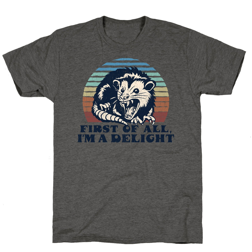 Delightful Unhinged Possum Unisex Triblend Tee
