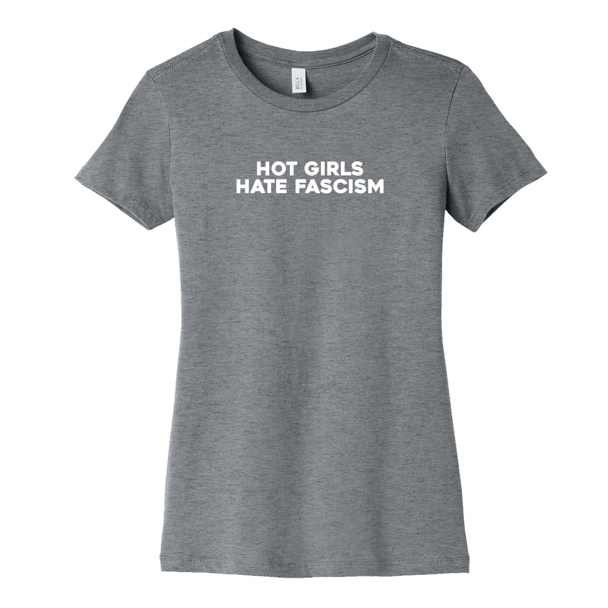 Hot Girls Hate Fascism Womens Cotton Tee