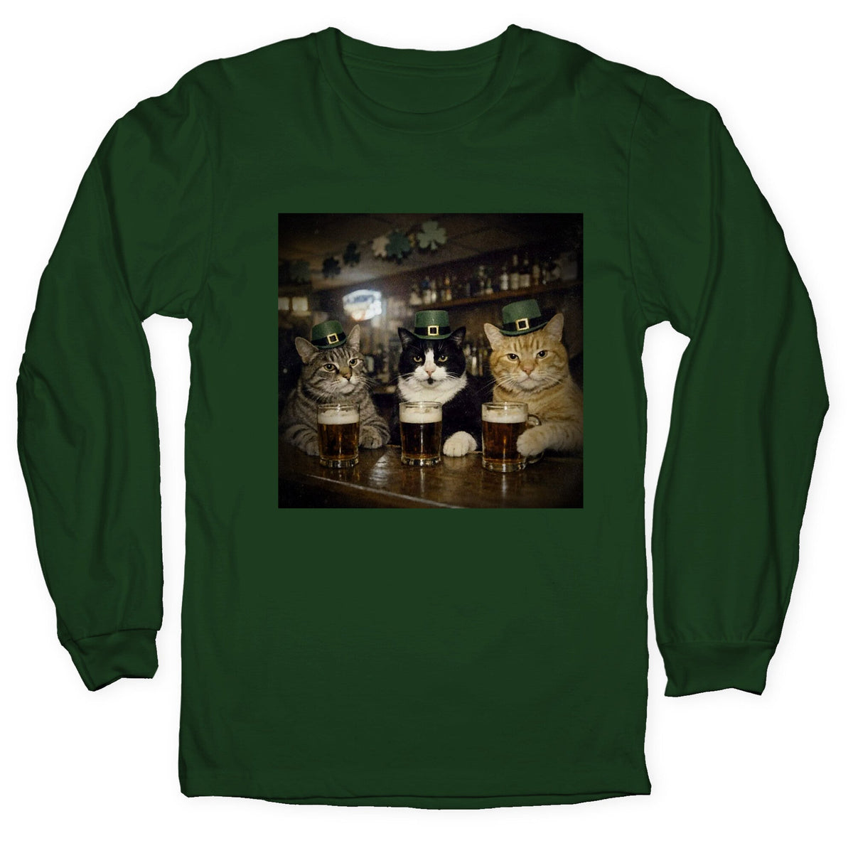 Saint Patrick Cats Longsleeve Tee