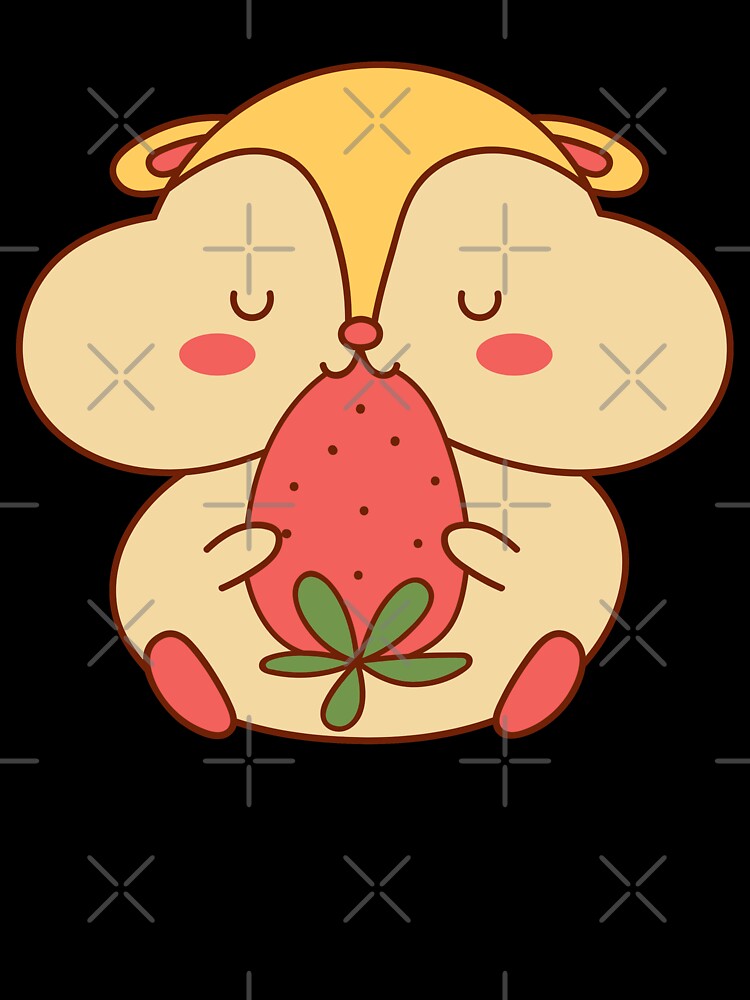 kawaii hamster eating a strawberry classic sticker by anandsiva2703