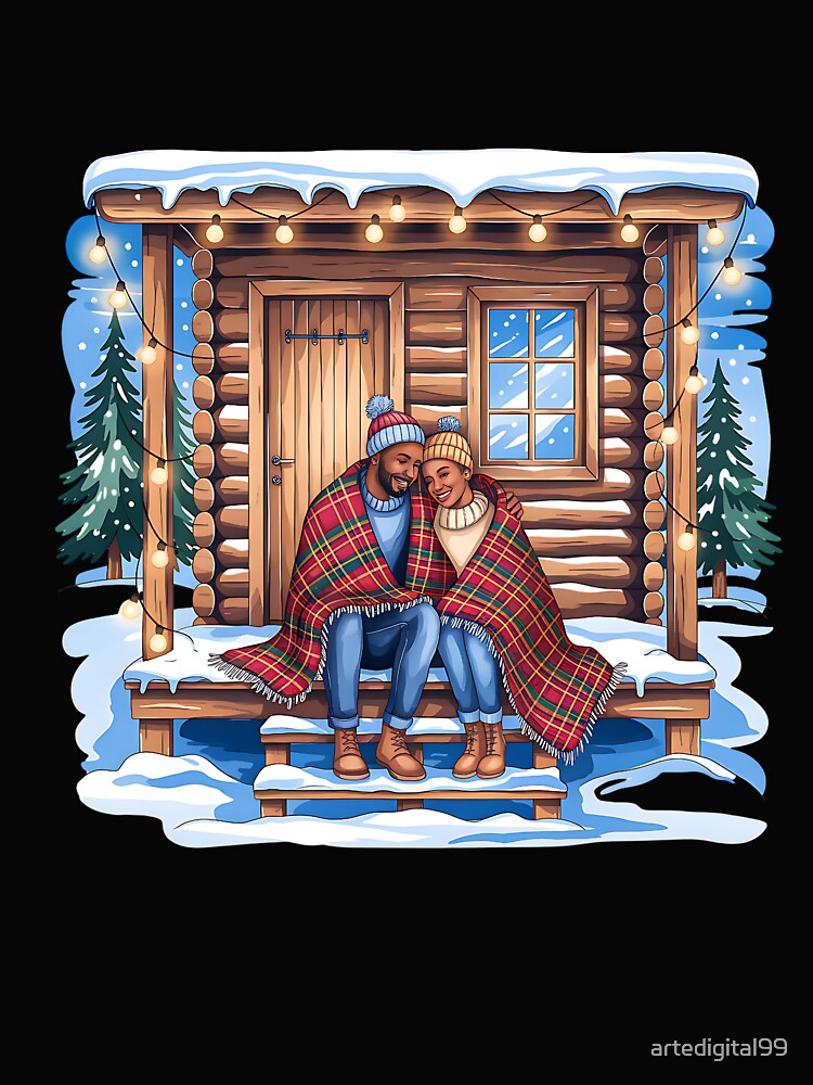 Black Christmas Celebration – Watercolor Holiday Artwork by artedigital99