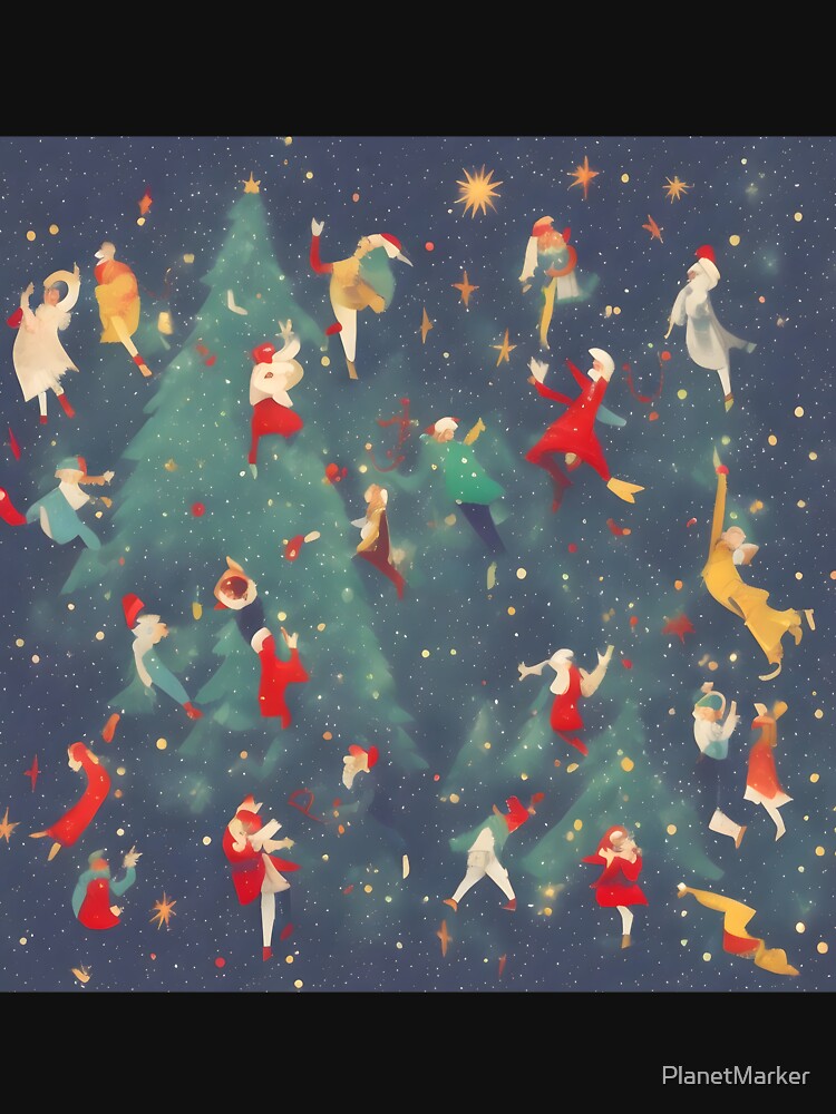 Holiday Abstract Dancing Around The Christmas Tree by PlanetMarker