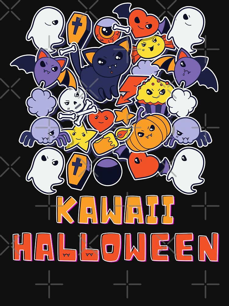 Kawaii Halloween Black Cat Ghosts Skull Pumpkin Spooky by BeeZBeez