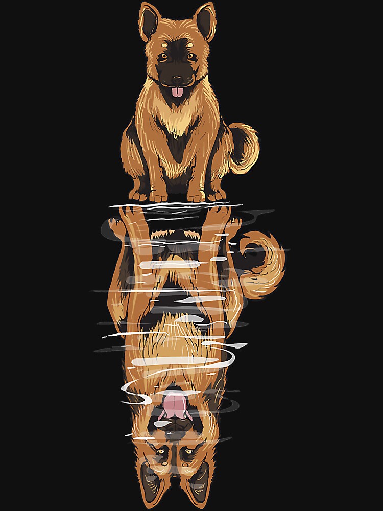 German Shepherd Puppy Dog Reflection Graphic by JohnnyBench73