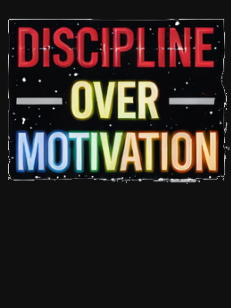 Discipline Over Motivation Gym Quote Typography by MoodThread