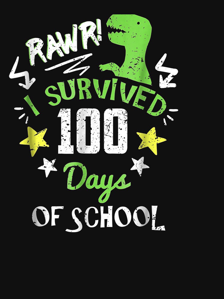 Rawr I Survived 100 Days Of School T Rex Dinosaur by vivanbess