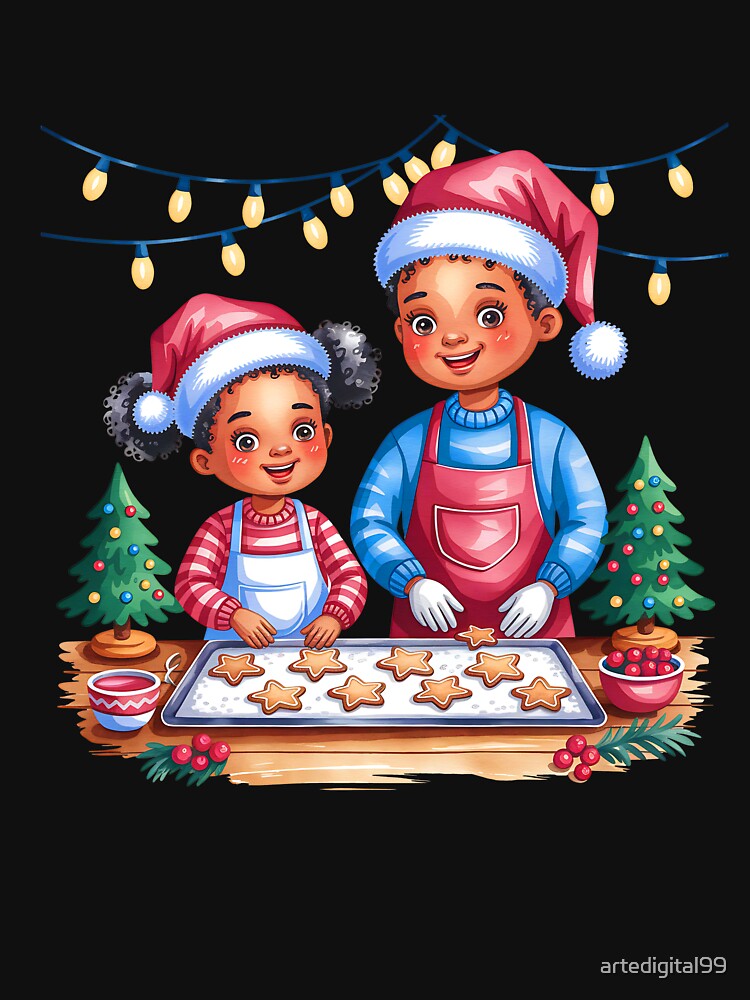 Black Santa Christmas Watercolor – Festive Holiday Illustration by artedigital99