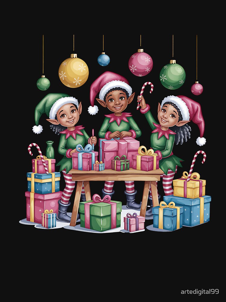 Black Christmas Watercolor Illustration – Holiday Festive Art by artedigital99