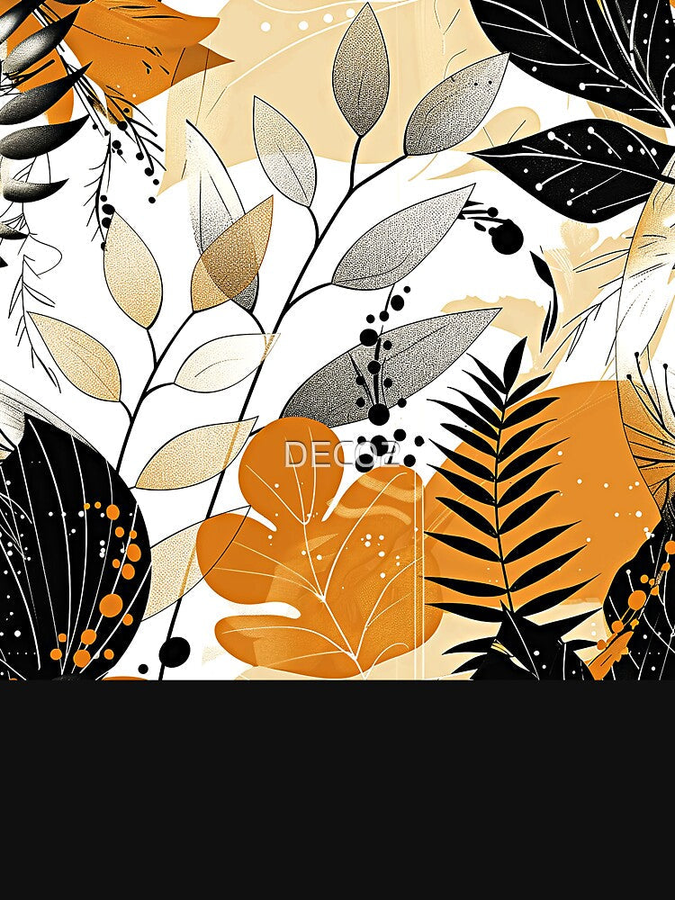 Boho-Inspired Earth Tone Leaves Aesthetic Abstract Art by DEC02