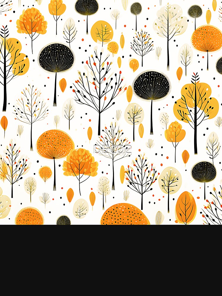 Boho-Style Golden-Orange And Mustard Leaves Abstract by DEC02