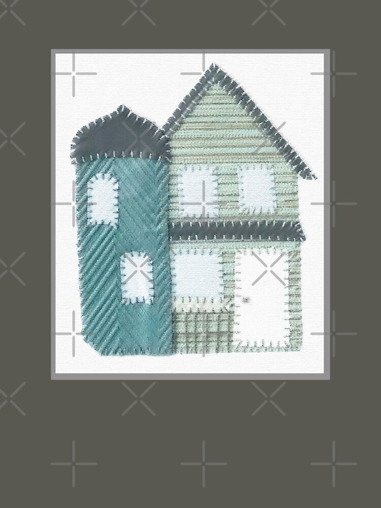 Green House Excerpt from 2 Houses #1- Digitally Altered by ErinBrieArt