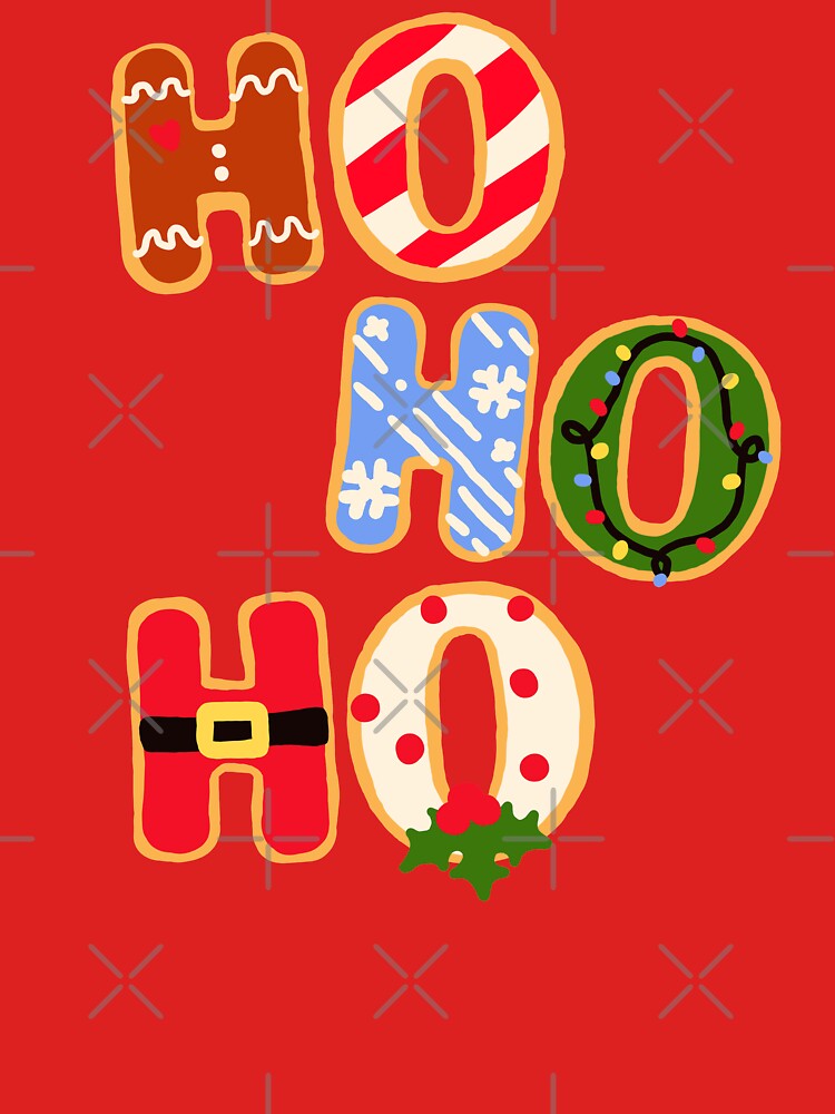 Ugly Holiday Sweater | Gingerbread Cookie - HO HO HO Christmas letter Cookies - Sticker by Nossikko