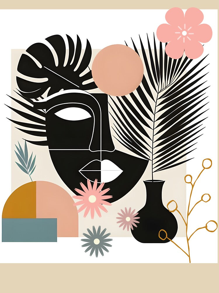 Boho Aesthetic Geometric Flowers by MarcelooArt