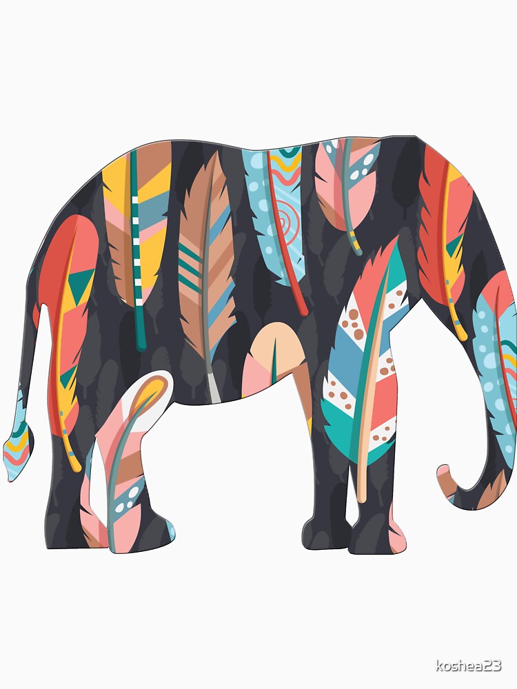 Boho Elephant Feathers by koshea23