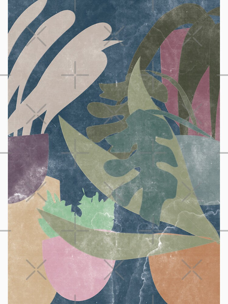 Dark boho plants, watercolor design by marina ralston