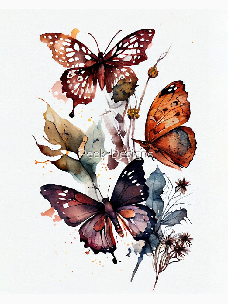 Boho Wall Decor Butterflies Wall Art For Livingroom Painting Butterflies Art Boho Original Wall Art For Livingroom by Peek-Designs