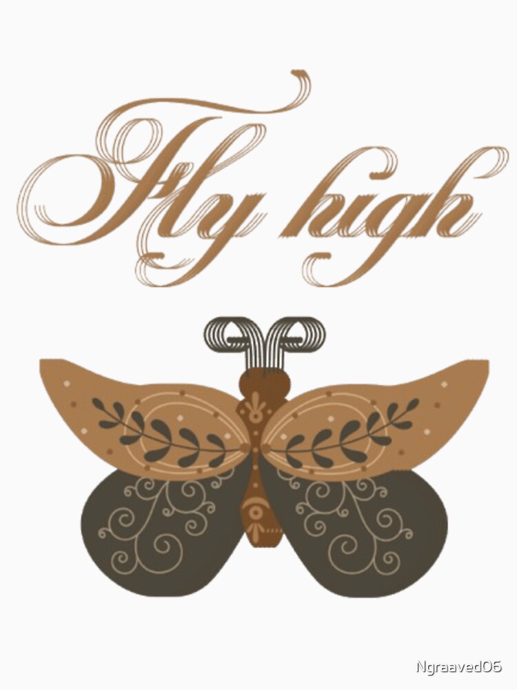 Fly High Boho Folk Butterfly in Warm Earth Tones by Ngraved06