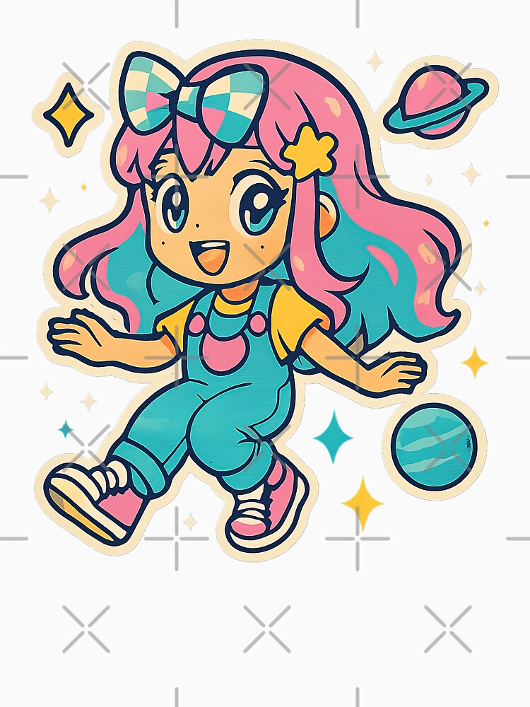 Kawaii Anime Girl, Y2K Aesthetic, Floating in Space by graphic-genie