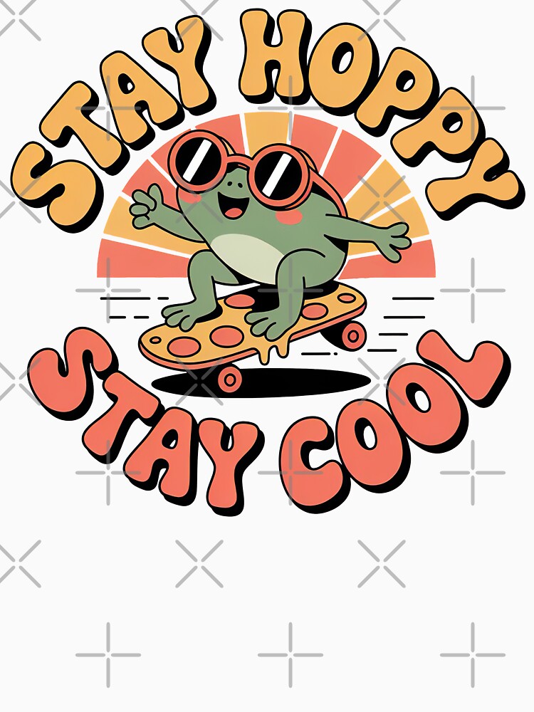 Copy of Kawaii Frog, Cute Kawaii Frog Riding On A Skateboarding Pizza Slice by graphic-genie