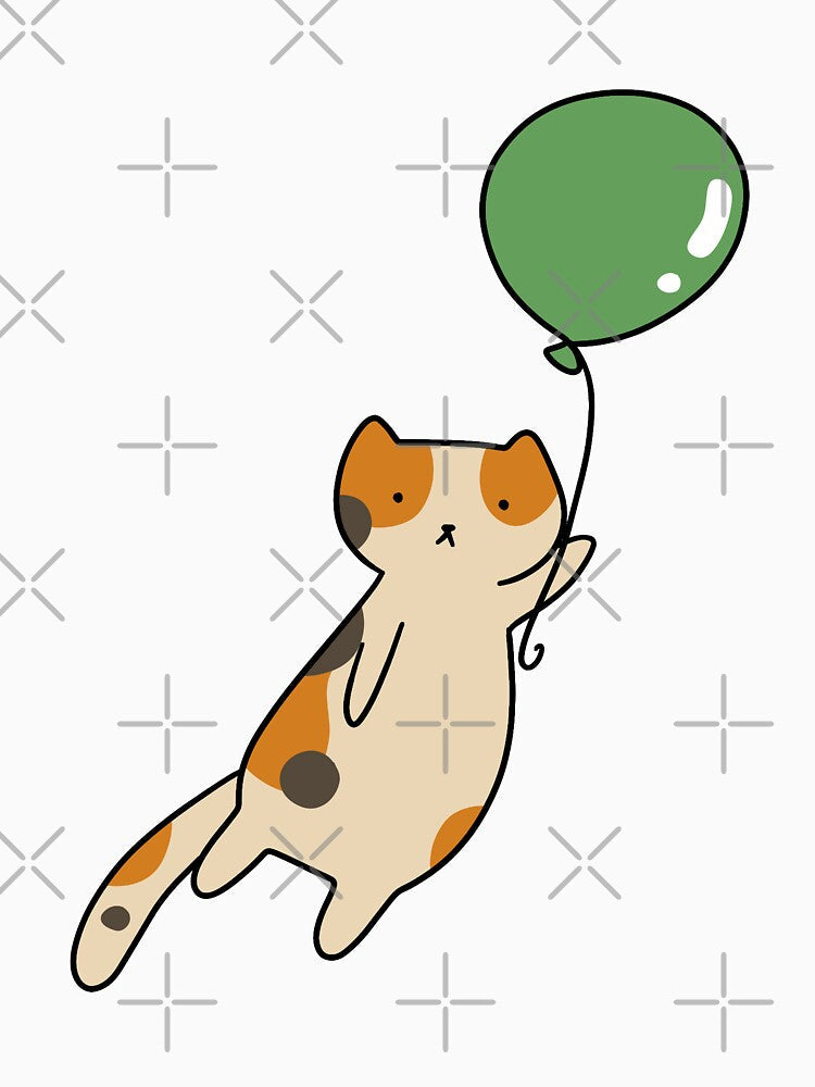 Green Balloon Calico Cat by SaradaBoru