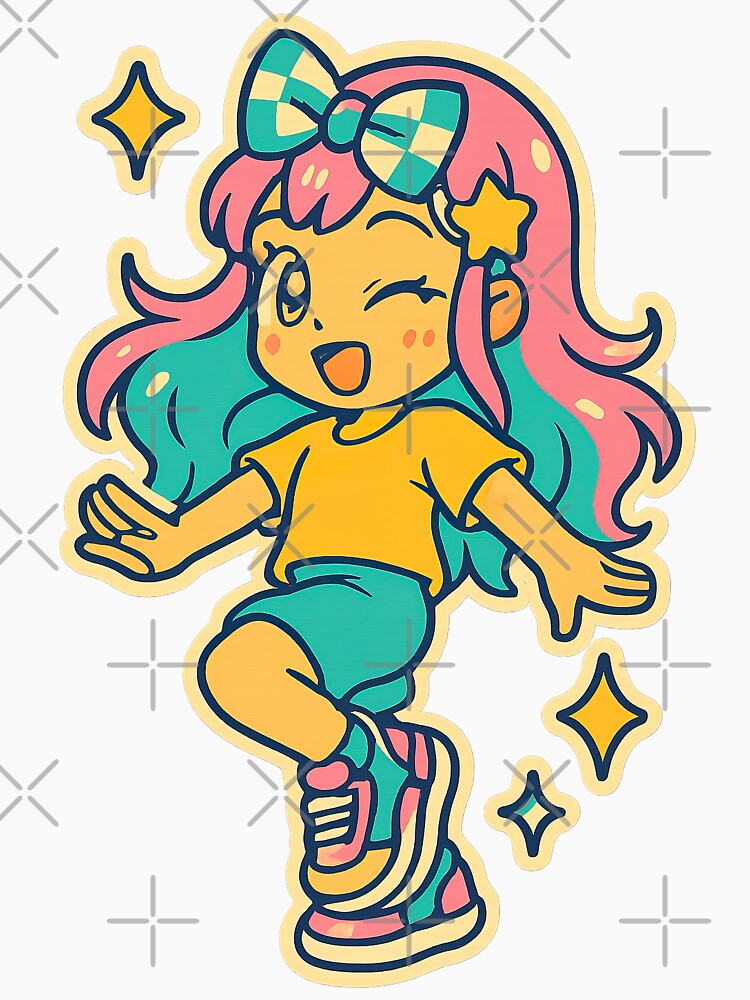 Kawaii Anime Girl, Y2K Aesthetic, Dancing by graphic-genie