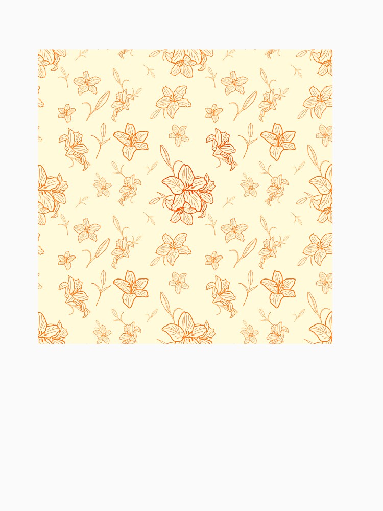 Bohemian peachy and creamy pastel Floral Line Pattern by Yana Mustafina | Boho Soulful Designs