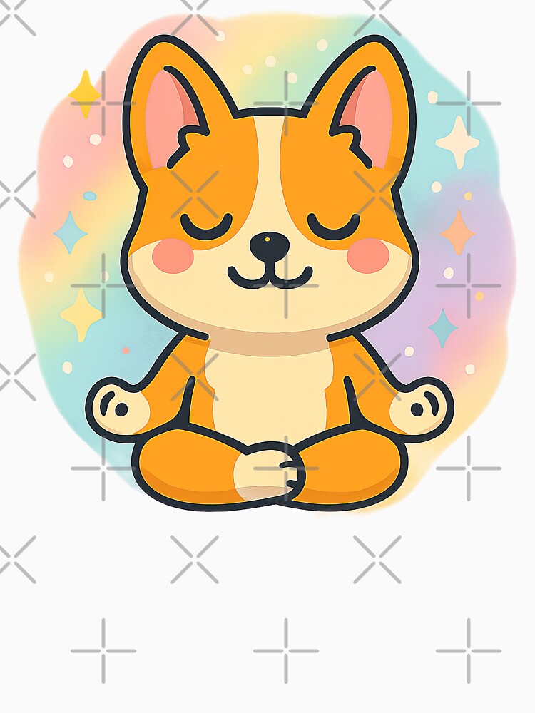 Cute Kawaii Corgi Doing Yoga, Kawaii Corgi by graphic-genie