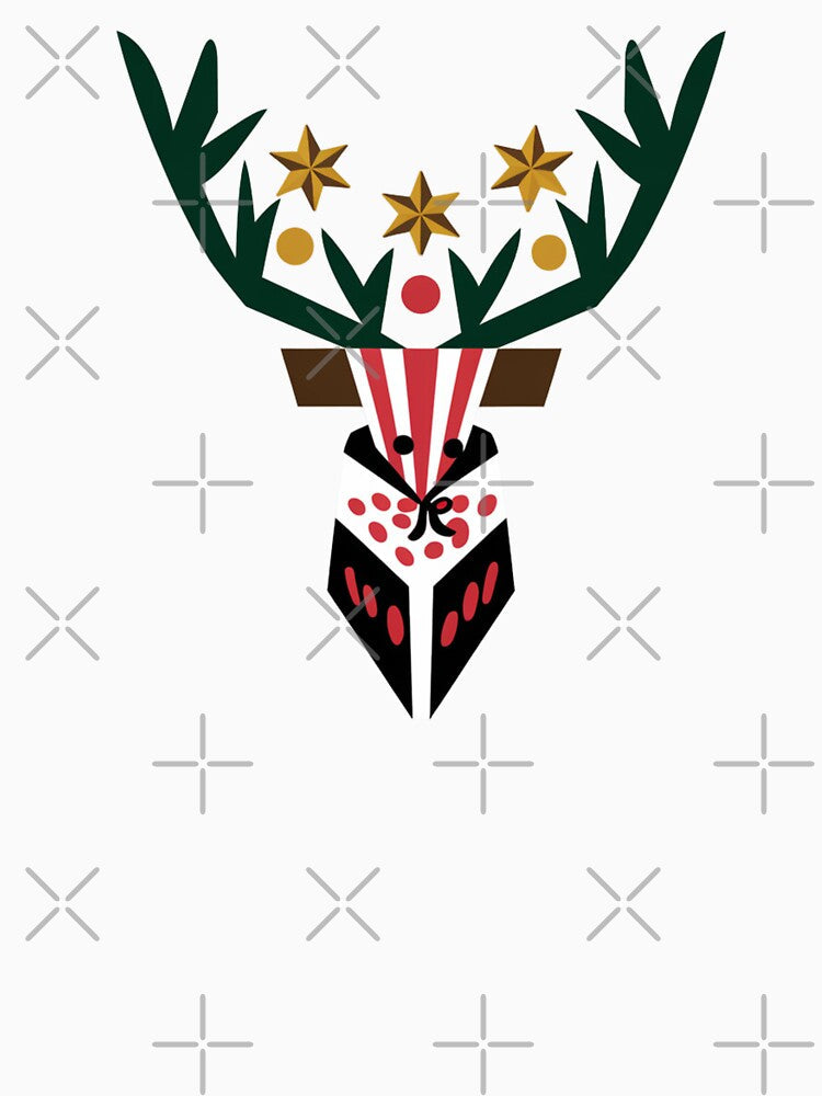 Modern Geometric Reindeer Minimalist  Holiday Wildlife Design by gk-creations