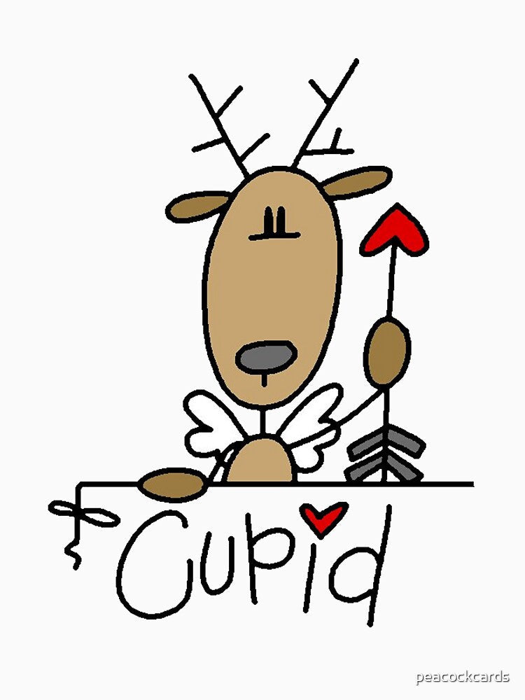 Cupid Reindeer Christmas Holiday by peacockcards
