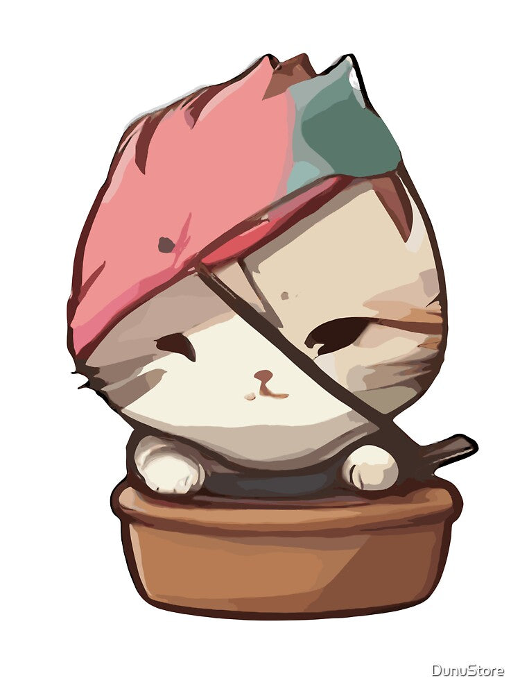 cute kawaii ninja cat with cute face by DunuStore